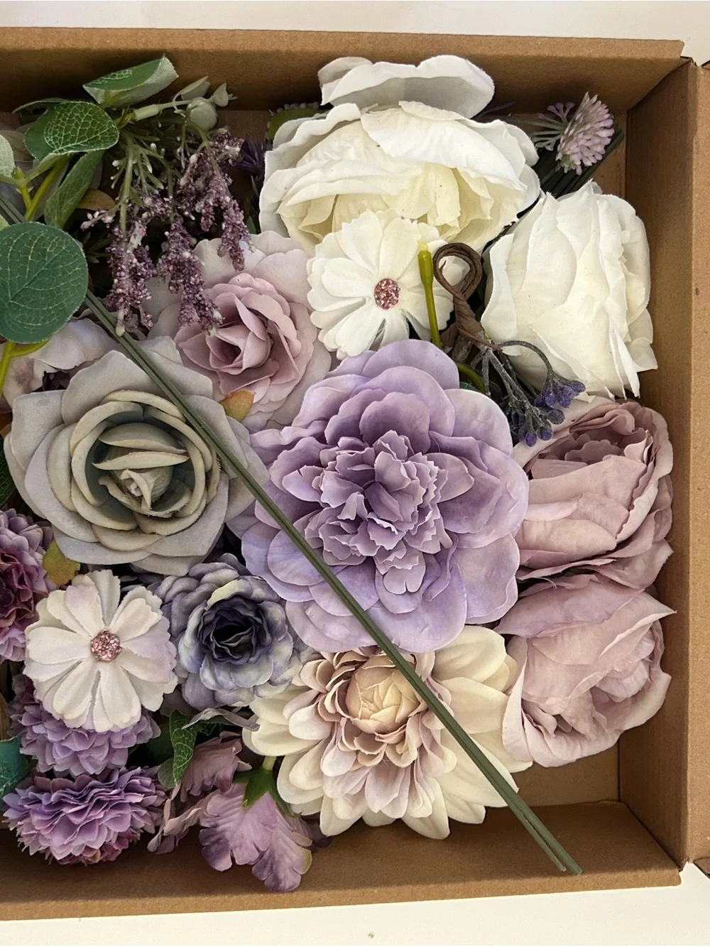 Unbranded Purple Artificial Hydrangea and Mixed Floral Bouquet Set